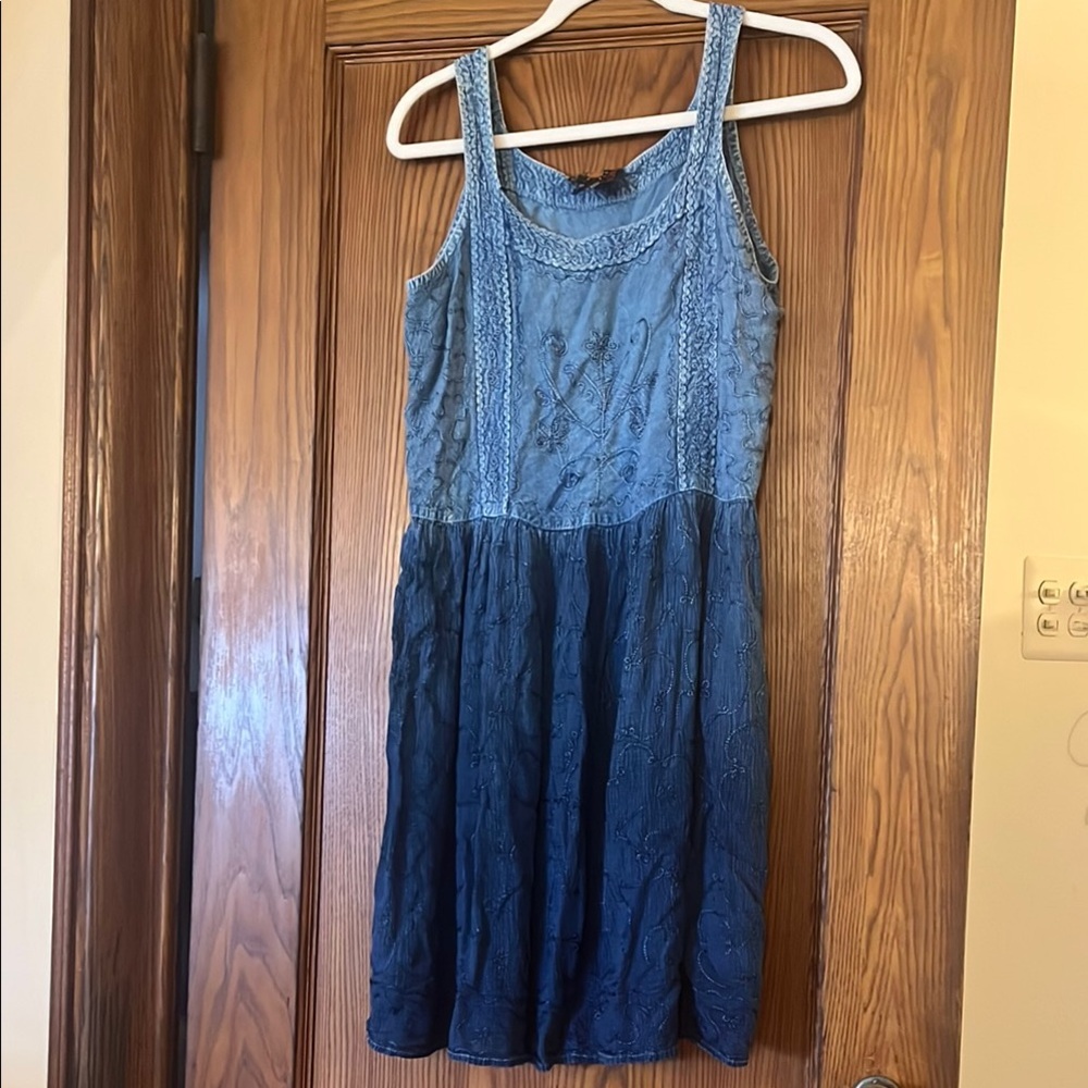 Raya Sun Two-Tone Blue Mini Dress